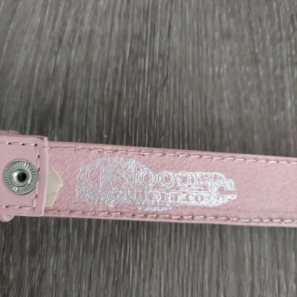 Nocona Girls Pink Leather Western Belt with Multicolored Star Studs 26